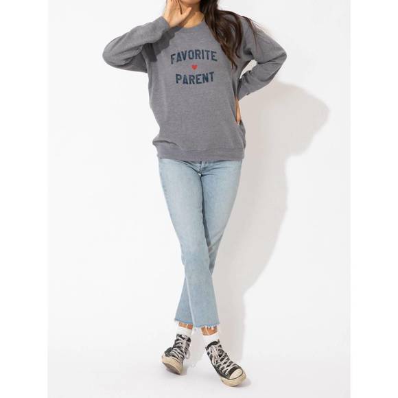 NEW SUBURBAN RIOT favorite parent sweatshirt in heather grey - Picture 2 of 3